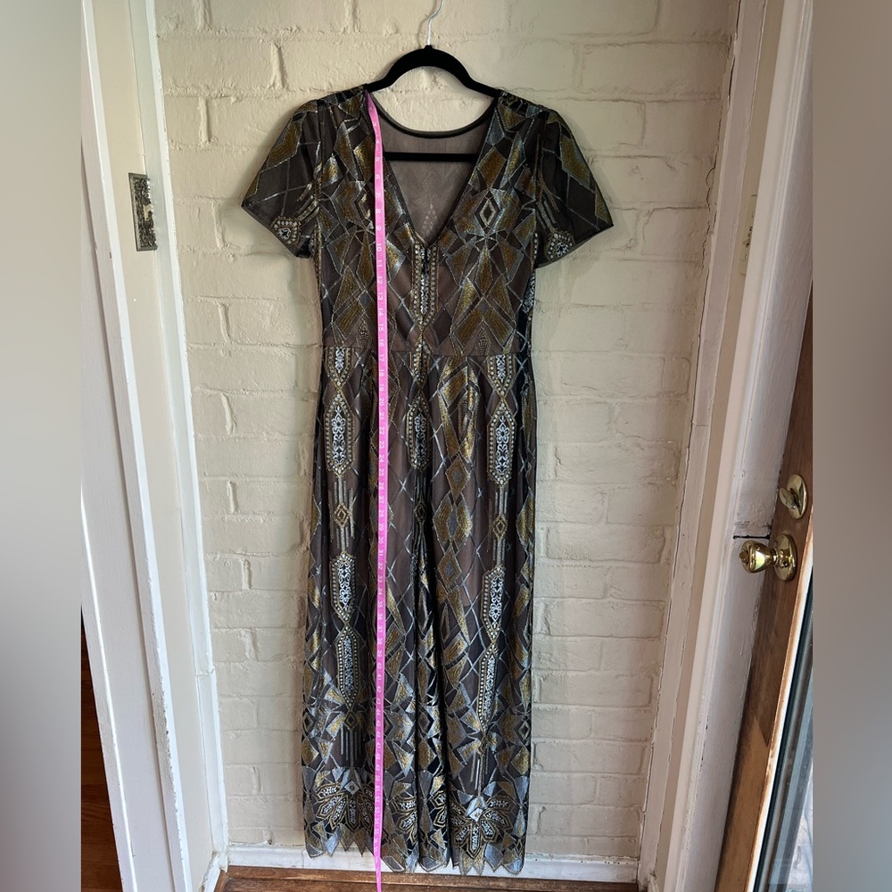 BCBG Maxazria NWT Taliah size 8 black gold silver beautiful formal ball gown - Picture 6 of 16